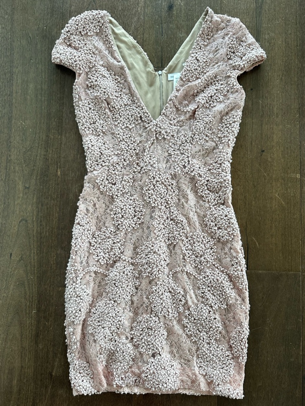 Dress the Population Textured Soft Pink Rose Petal Mini Dress - Picture 2 of 6